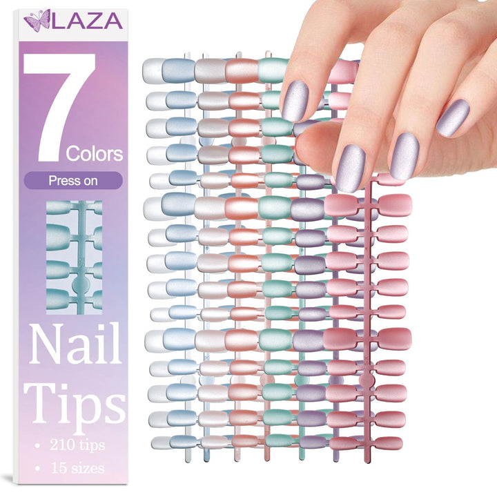 Laza front packaging showing matte macaroon set and benefits