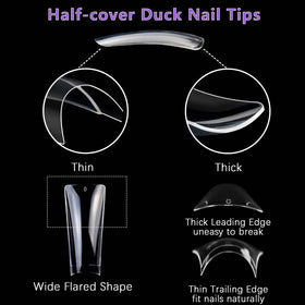 Laza nail technician applying a duck tip for faster at-home or salon manicures