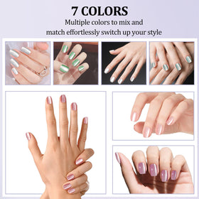Laza application step with glue and press-on nail, quick secure wear benefit