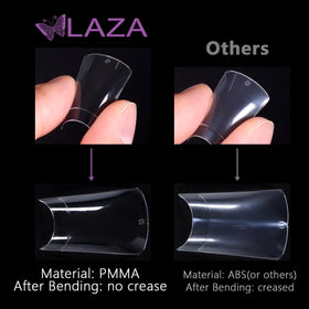 Laza tip next to ruler showing 41mm length for dramatic long-nail styles