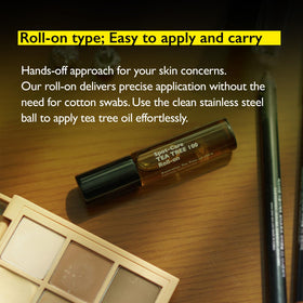 Lazy Society pure tea tree oil drop texture highlighting concentrated formula