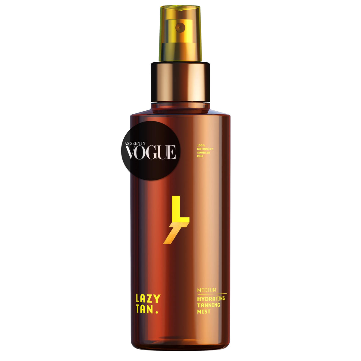 Lazy Tan front packaging showing spray bottle and branding, promotes easy use