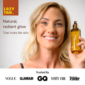Lazy Tan texture droplet on skin highlighting hydrating moisturiser benefits