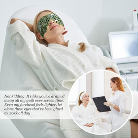 LazyGa eye mask on model demonstrating relaxed eyes and restful benefit