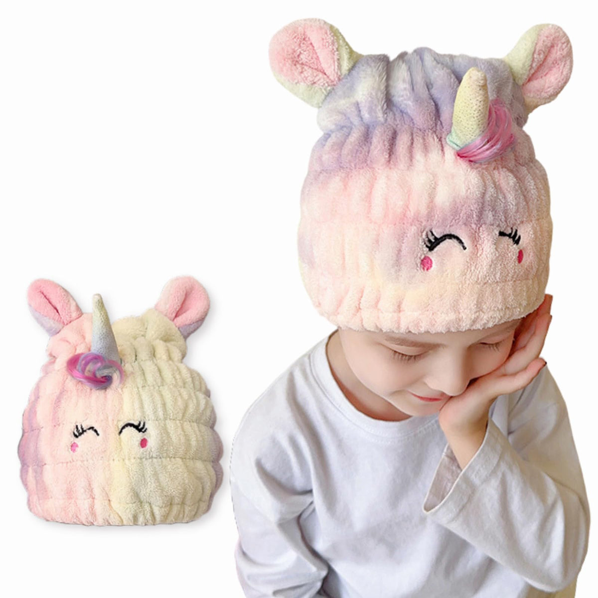 LCBD unicorn front view showing cute shape and quick-drying benefit