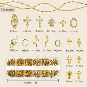 LCiclly sorted flat-back pearls showing size range for precise placement