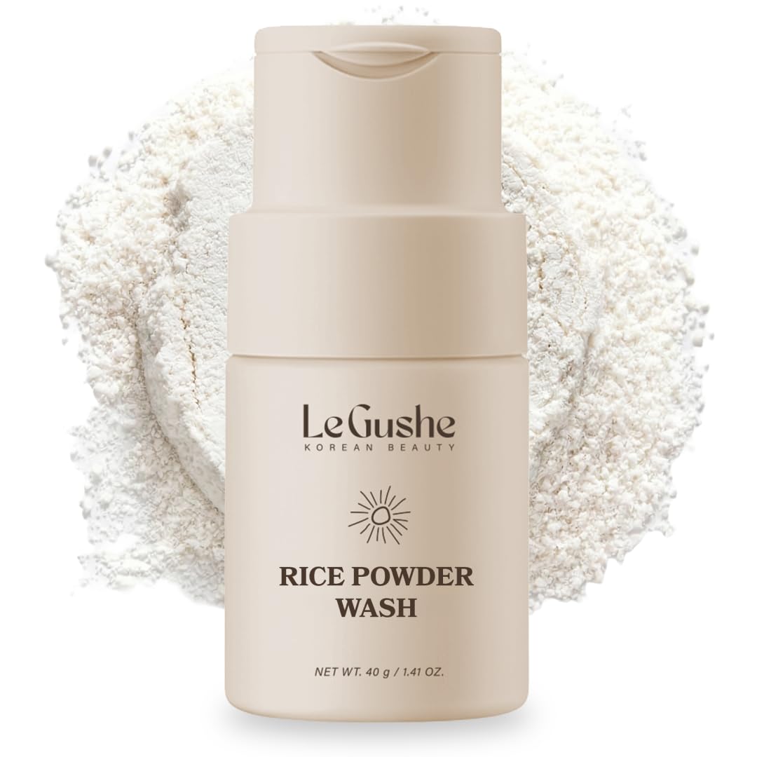 LE GUSHE front packaging showing rice face wash tube and label benefits