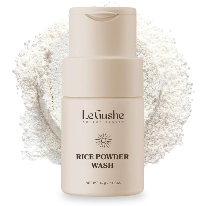LE GUSHE front packaging showing rice face wash tube and label benefits