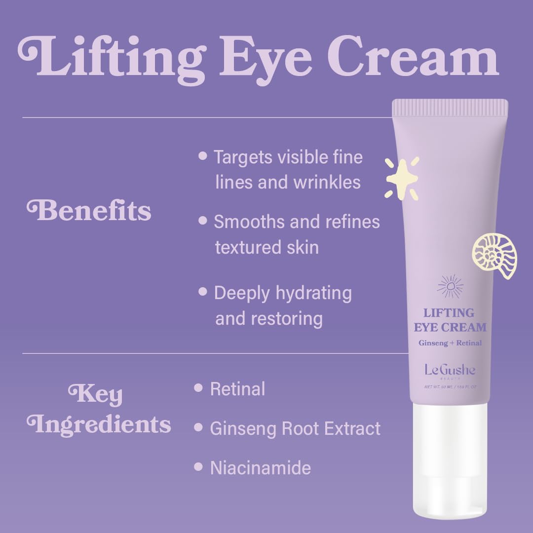LE GUSHE opened jar close-up showing creamy texture for smooth under-eye application