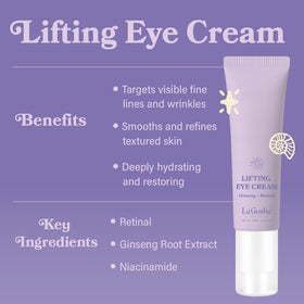 LE GUSHE opened jar close-up showing creamy texture for smooth under-eye application