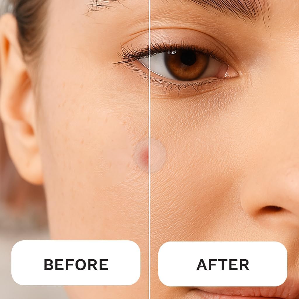 LE GUSHE patches under foundation illustrating invisible coverage and confidence