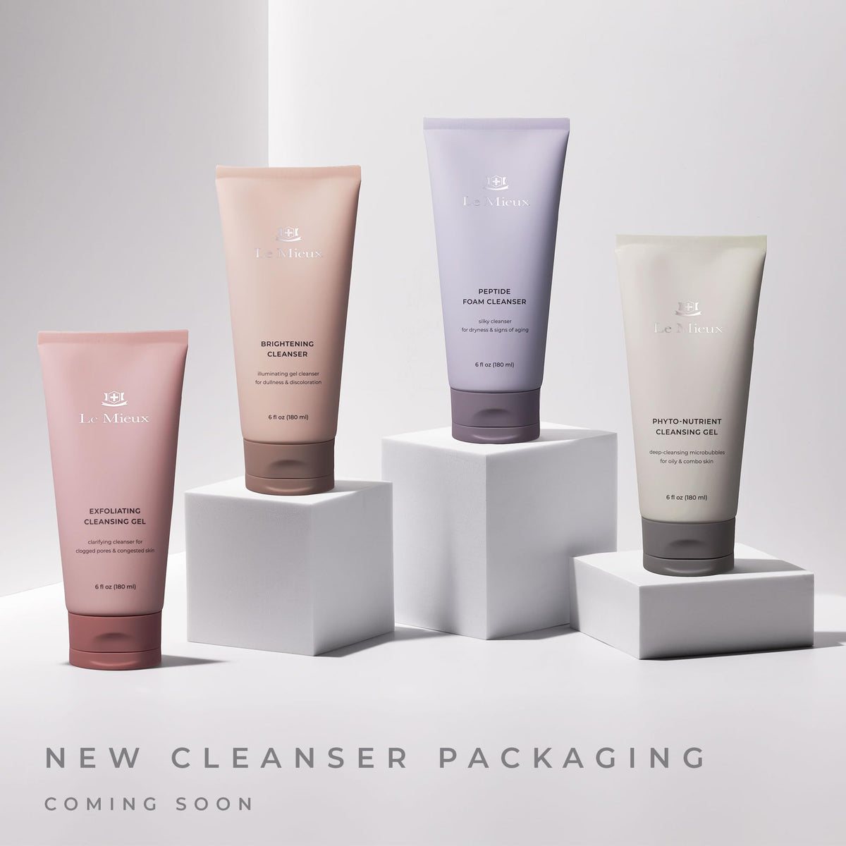 Le Mieux cleanser in hand massaging face to reveal soft skin benefit