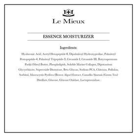 Le Mieux ingredient label highlighting peptides, marine collagen and hyaluronic acid benefits