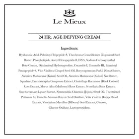Le Mieux label detail highlighting ingredients list and clean formulation benefit