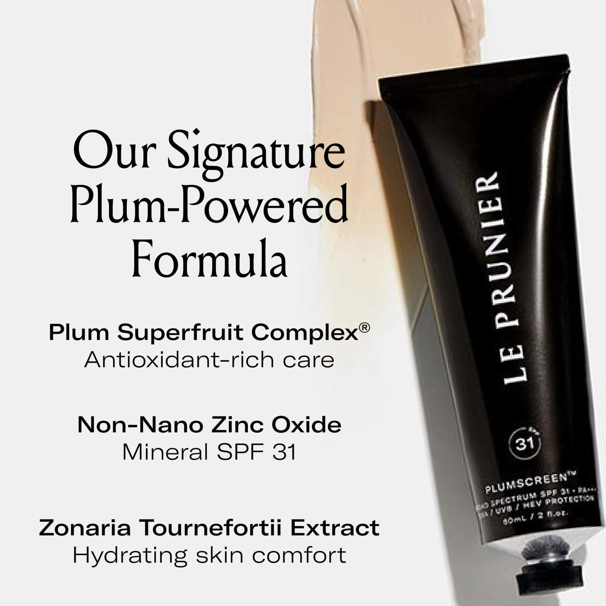 Le Prunier pump dispensing product to demonstrate easy, mess-free use