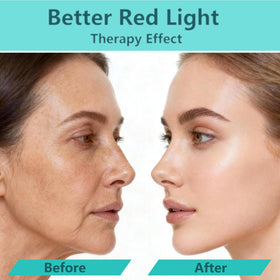 LE SECRET serum beside red light panel showing device compatibility benefit