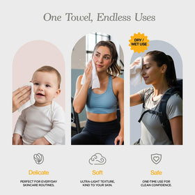 lebogner towel removing makeup demonstrating gentle effective cleansing benefit