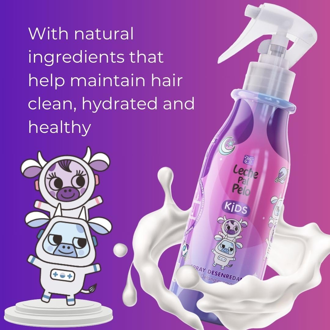 Leche Pal Pelo applied to child's hair easing combing and comfort