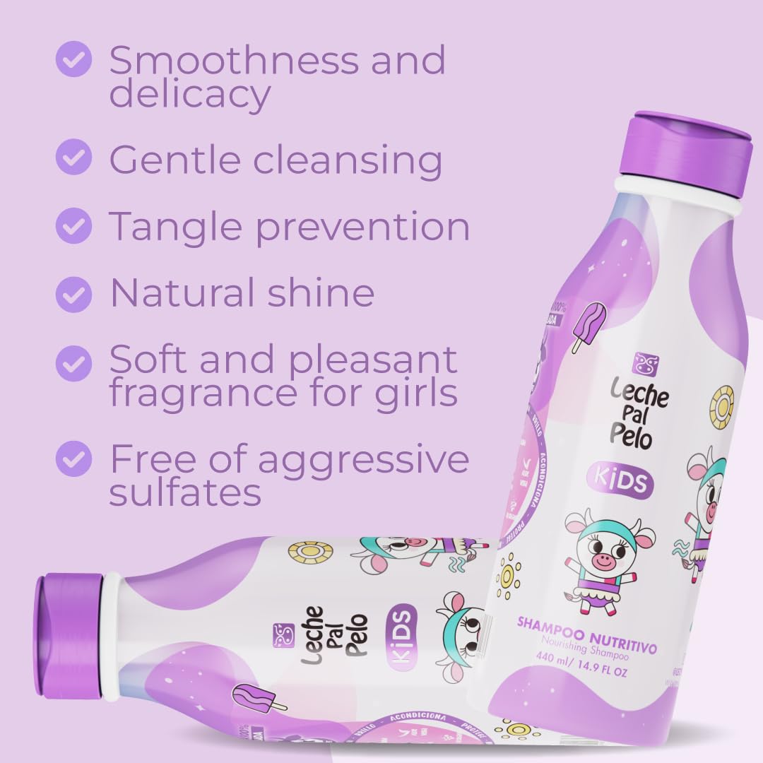Leche Pal Pelo applied to child's hair in bath, gentle cleanse and happy child