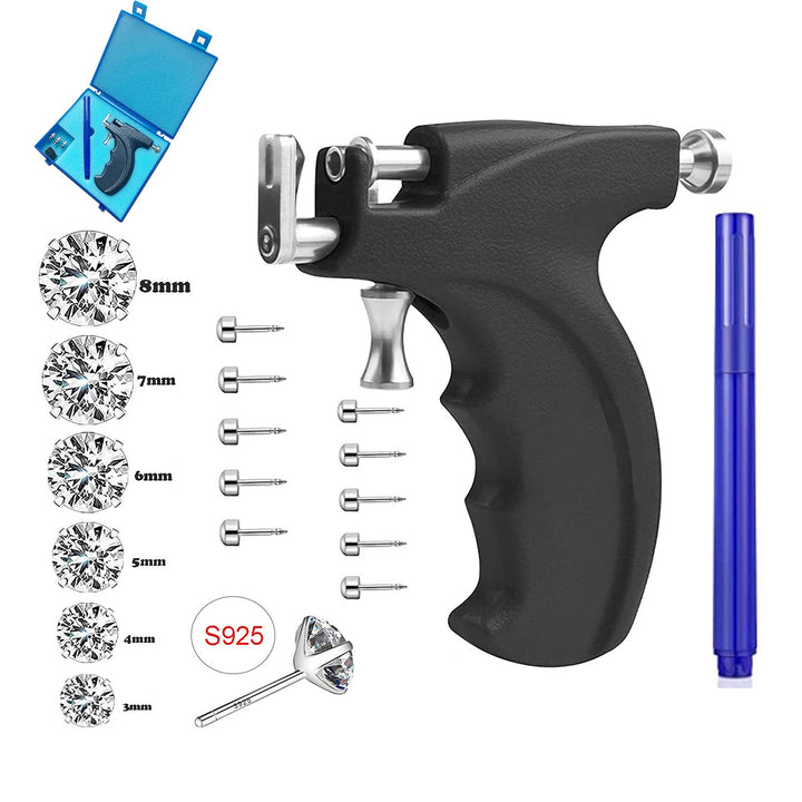 LECIEL front view of complete piercing kit showing compact case and tool for easy storage
