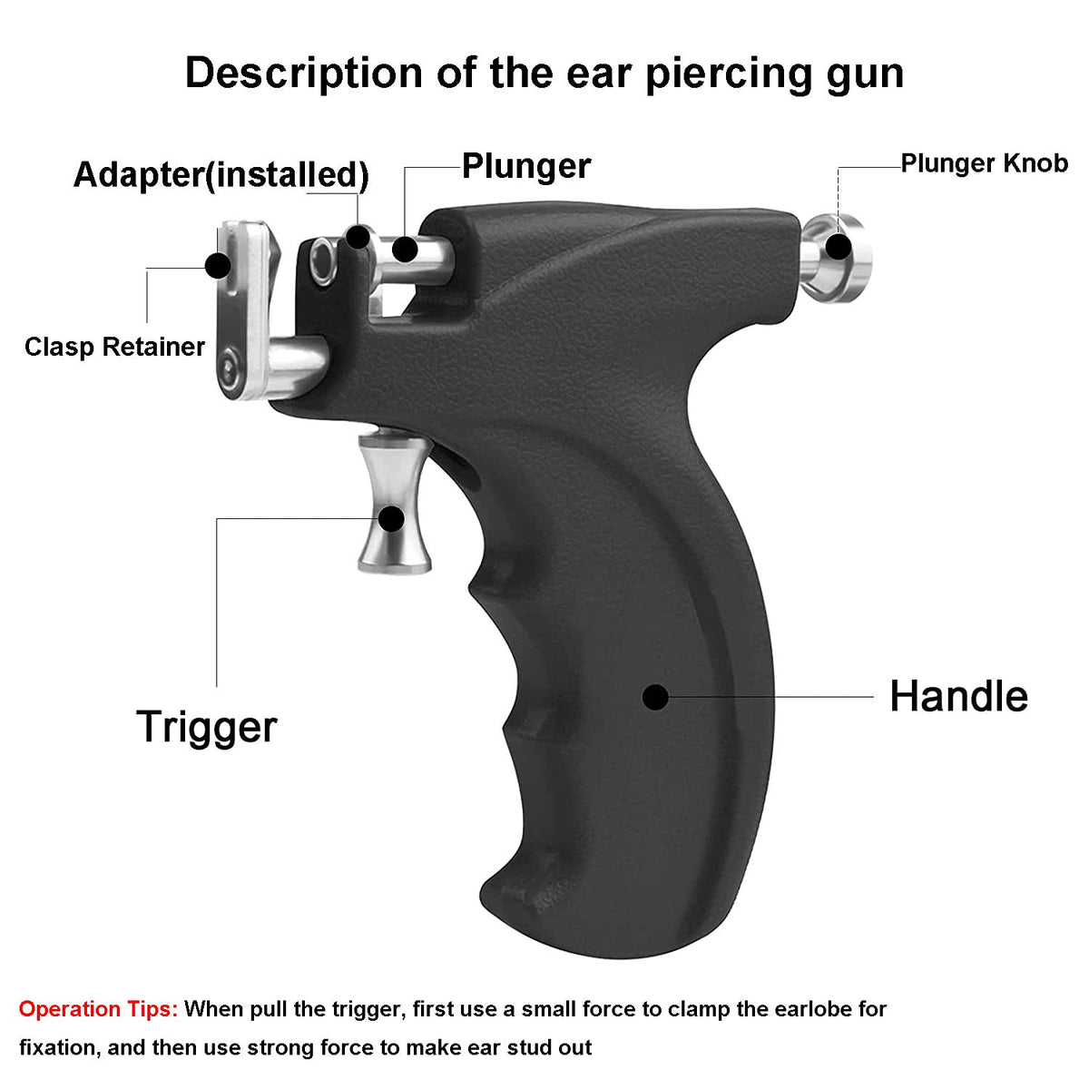 LECIEL close-up of stainless-steel piercing gun mechanism demonstrating durable construction