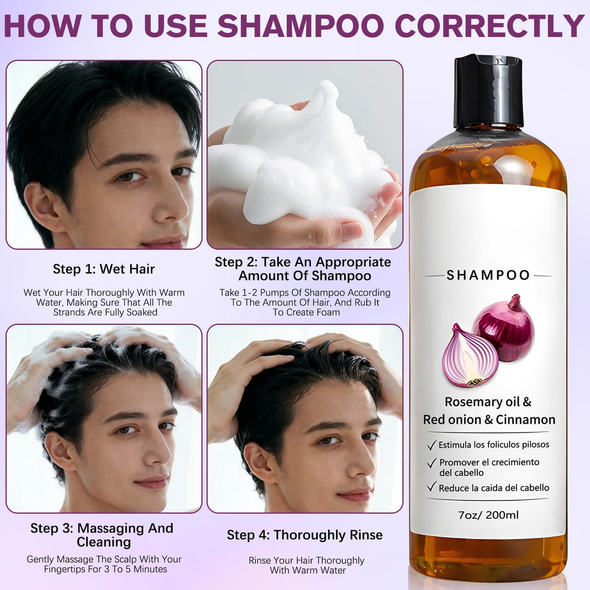 LEDeng Excalvo shampoo in use in shower for improved scalp care