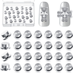 Leelosp front view of 30-piece spinning nail charms showing quantity and finish benefits