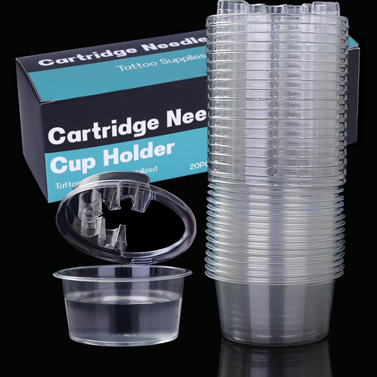 LEEYUKA front view of disposable ink cup holder shows organized workspace benefit