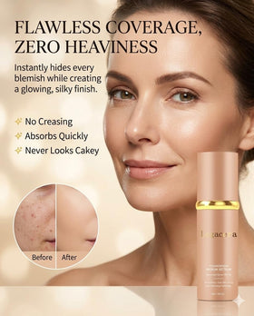 Legacera foundation swatch on arm illustrating color-adapting effect and natural blending