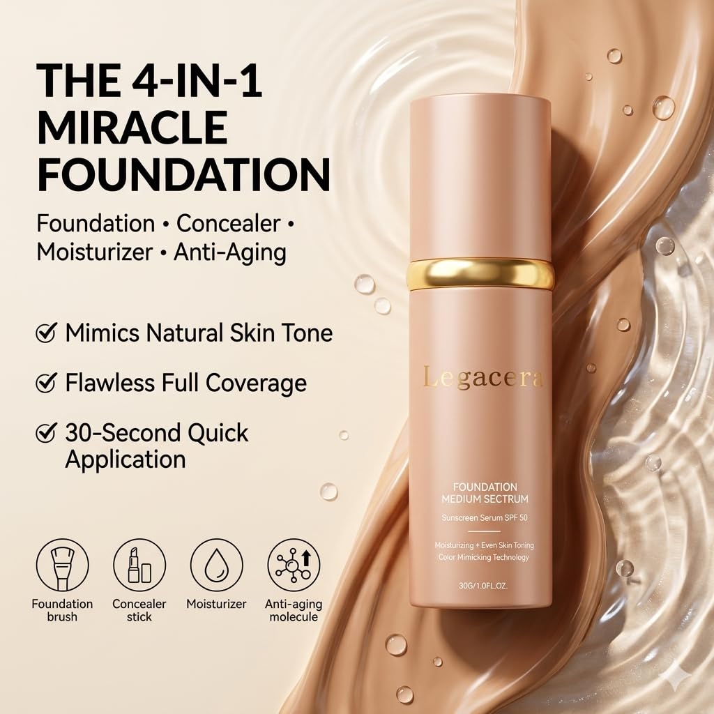 Legacera pump close-up displaying serum texture and easy-dispense benefit for controlled use