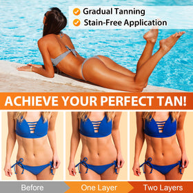 LEISGOTO application on hand showing even spread for faster tanning