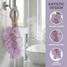 Lekgavd grape soap in hand producing rich foam for effective gentle cleansing