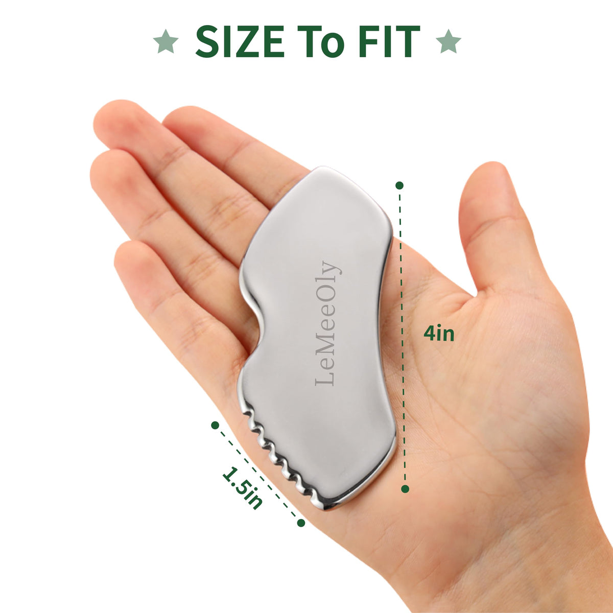 LeMeeOly detailer tool edge close-up showing precision tip for targeted massage benefit