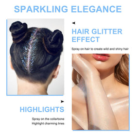 LemonSac sprayed on model face highlighting cheekbone sparkle