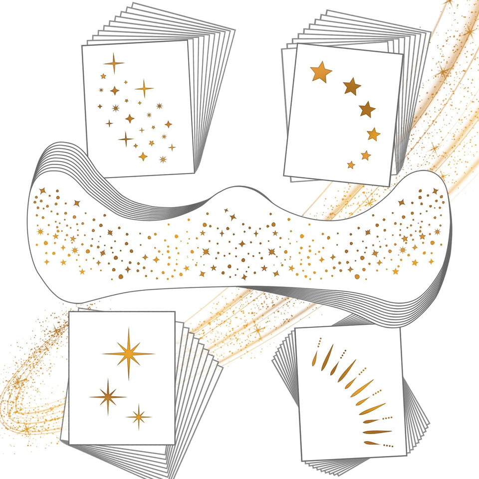 LemonSac front packaging showing 20 gold glitter freckle sheets and branding benefit