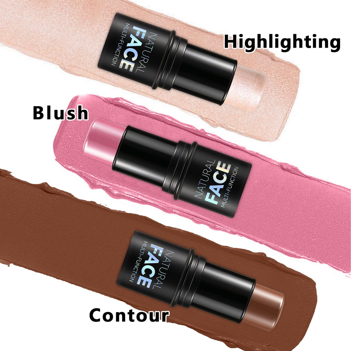 LemonSac revealing the bronzer blush and highlighter sticks for easy application