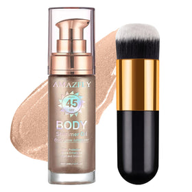 LemonSac bottle front view showing rose gold shimmer and SPF benefit