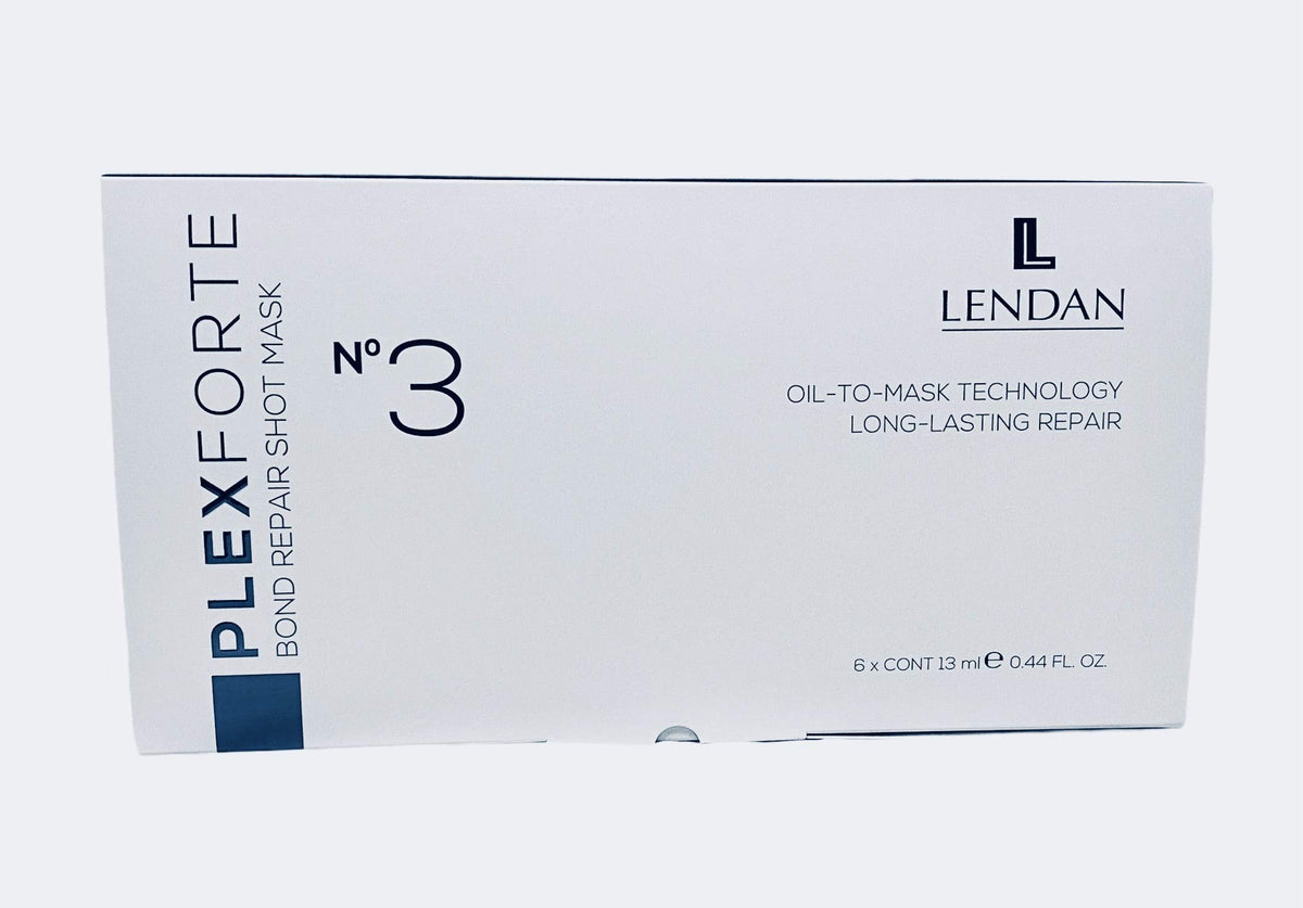 Lendan product in use being applied to damp hair in salon for visible smoothing