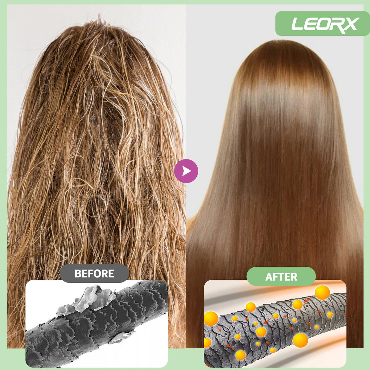 leorx before and after blonde refresh showing visible tone improvement