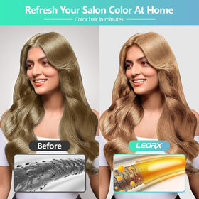leorx before and after comparison showing refreshed tone and visible color improvement