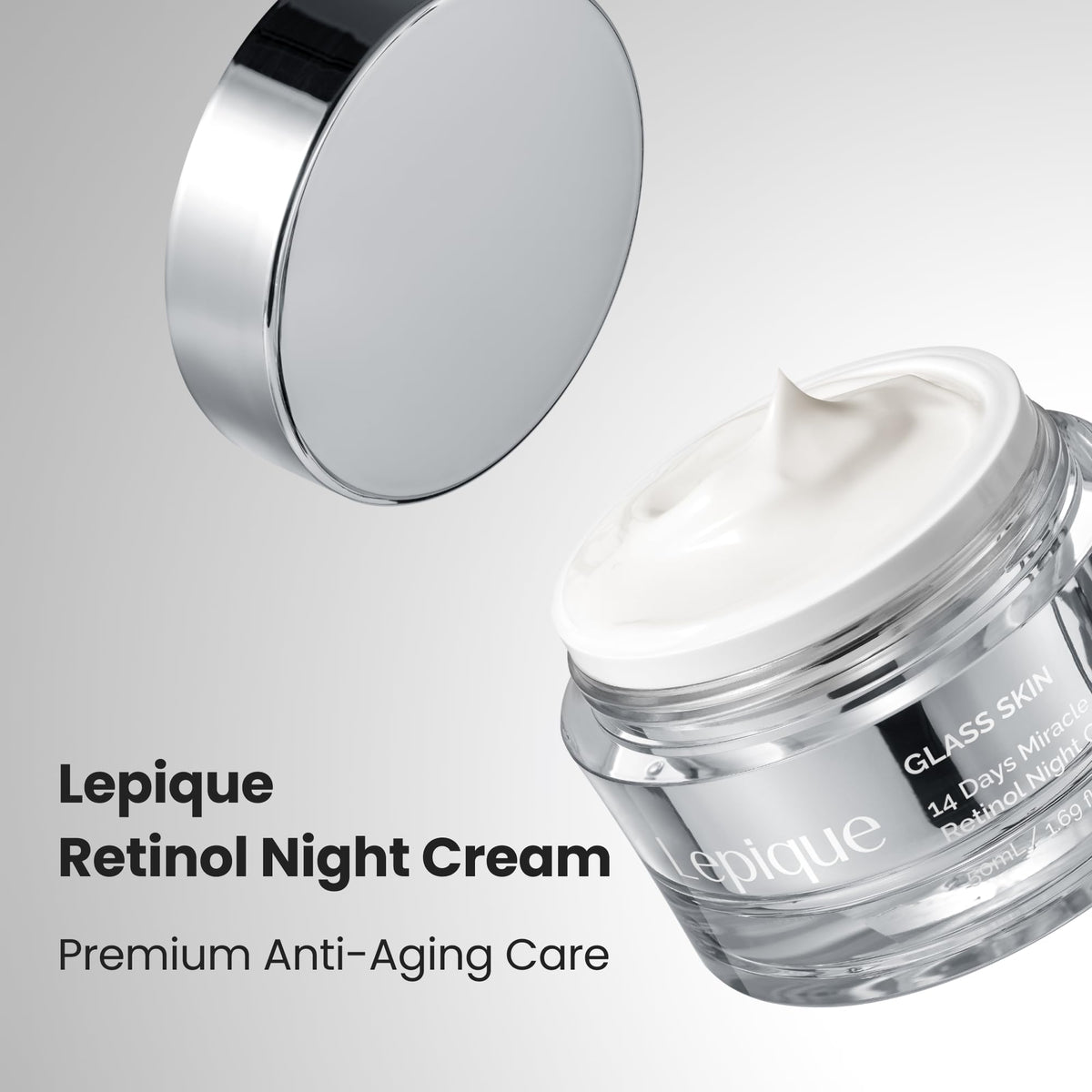 Lepique cream texture close-up highlighting smooth hydrating finish