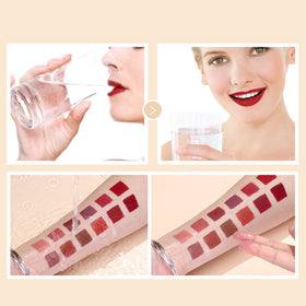 lepke deep red close-up on lips showing rich pigment and full coverage benefit