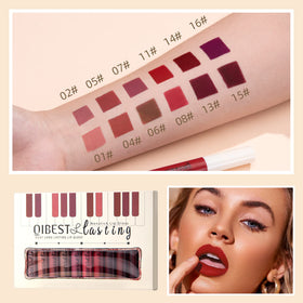 lepke arranged lipstick tubes and color swatches demonstrating shade variety