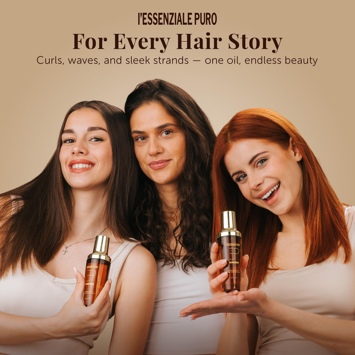 LEPURO oil applied to hair fiber demonstrating improved shine