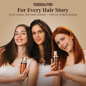 LEPURO oil applied to hair fiber demonstrating improved shine