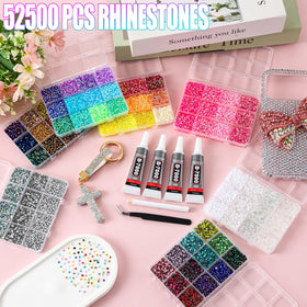 LERBOU colorful swatch closeup displaying 59 rhinestone colors for design choices