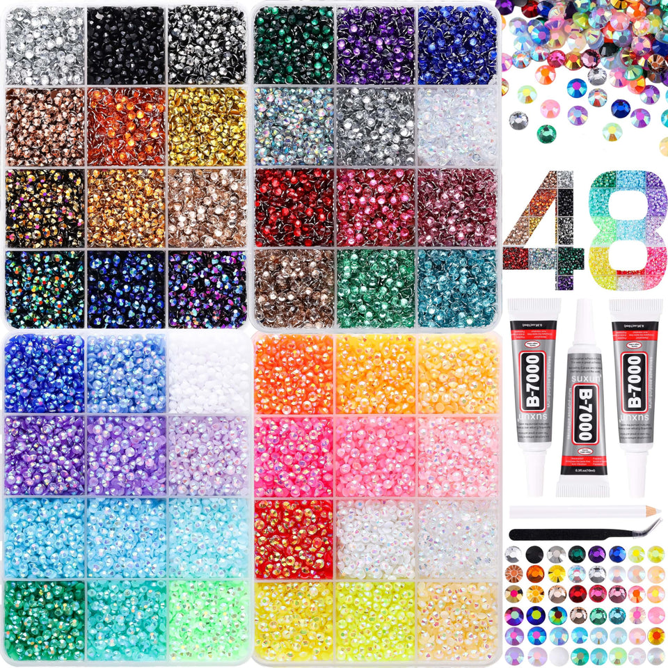 LERBOU front packaging showing complete rhinestone kit and tools, quick-start benefit