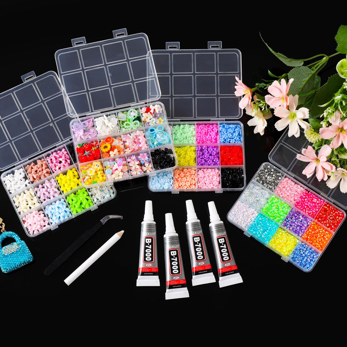 LERBOU open organizer display highlighting twelve compartments per box and neat sorting