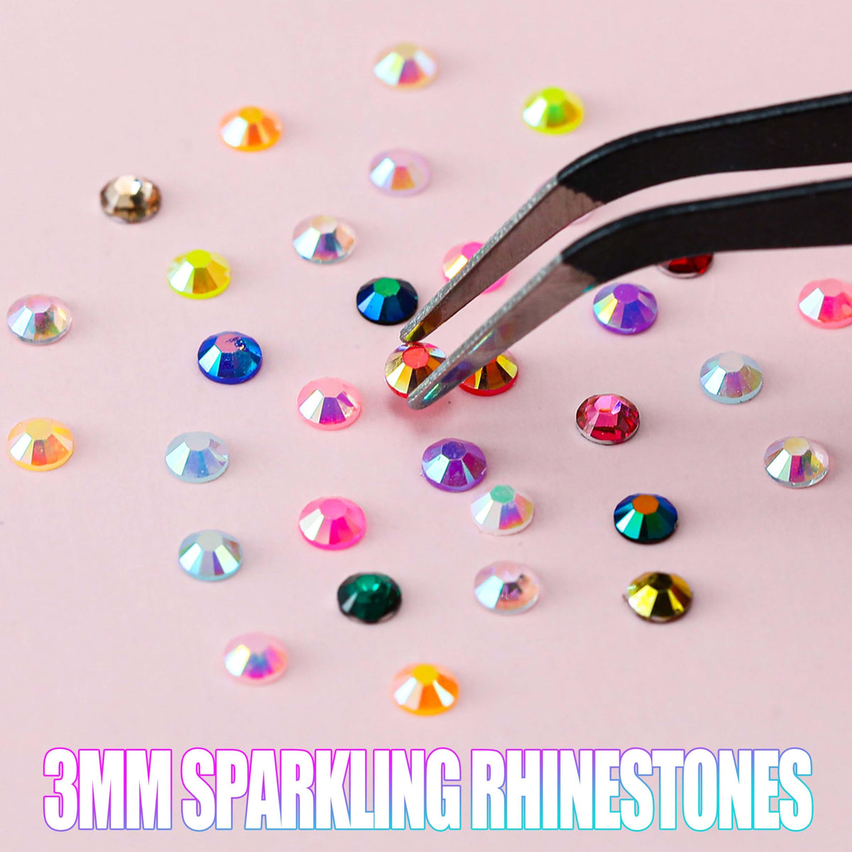 LERBOU rhinestones next to ruler to show 3mm size for accurate scale reference