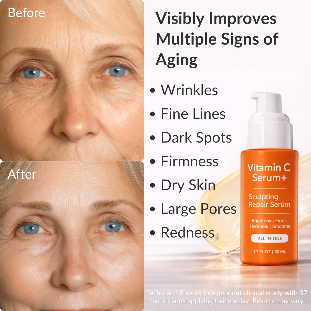 LeVaye' serum texture drops on surface showing smooth absorption benefit